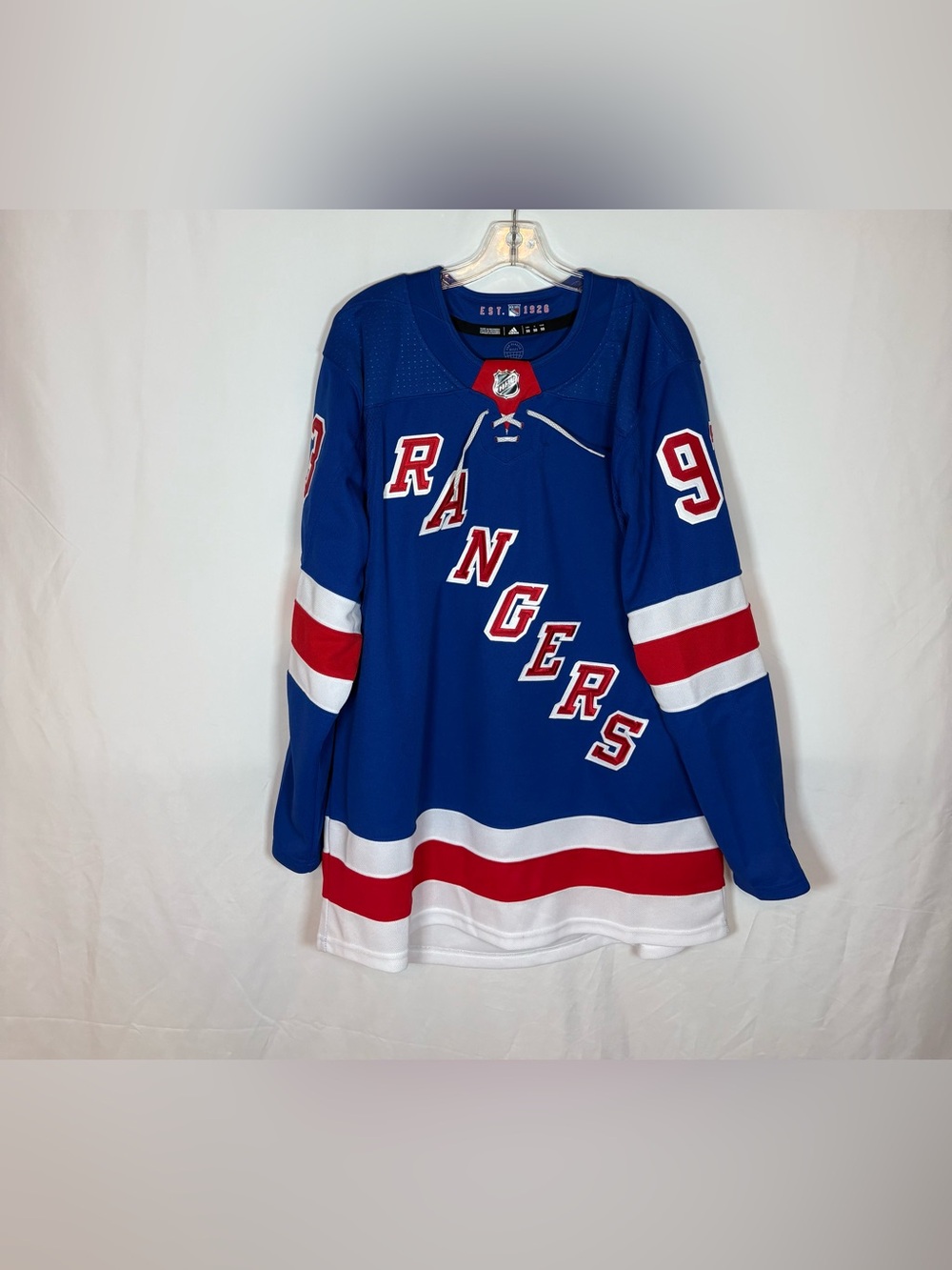 Adidas New York Rangers #93 Zibanejad Blue Home Hockey Jersey Size 50